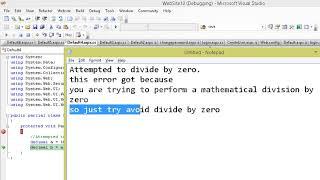 Attempted to divide by zero in C#