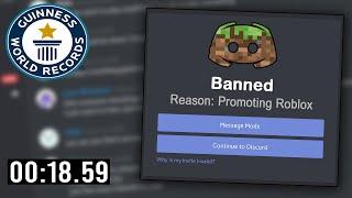 Getting Banned From Popular Discord Servers SPEEDRUN - (World record)