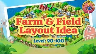 Farm & Field Layout Idea || Level: 90-100 || Very Easy and Beautiful Design || Township ||