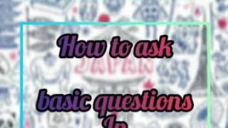 How to ask basic questions in Japanese