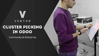 Picking in an optimal route + sorting items per order. Cluster picking in Odoo. Ventor