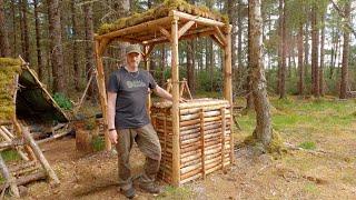 Bushcraft Kitchen Build Part 4 - Woodstore and Cupboard