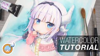 Anime Watercolor Tutorial | 6 Tips for Painting Pastel Colors | Kanna Dragon Maid