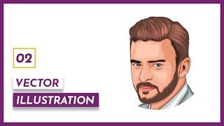 2/2 Easy Vector Portrait Tutorial in Adobe Illustrator for Non-Artists