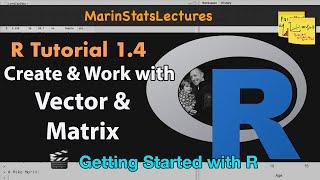 Create and Work with Vectors and Matrices in R | R Tutorial 1.4 | MarinStatslectures