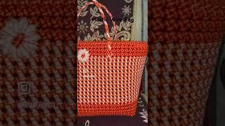 Plastic wire bag || orange and white colour ||