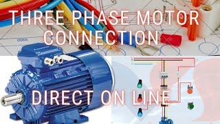 DOL Starter Connection with Indicator | 3 Phase Direct On Line Starter/ simulated with cadesimu