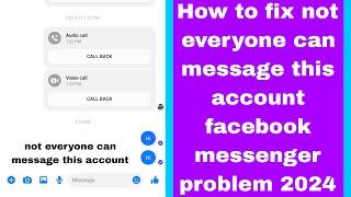 How to fix not everyone can message this account facebook messenger problem 2024