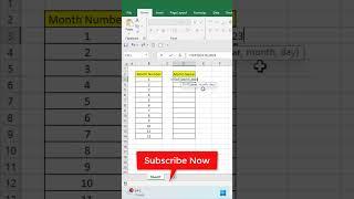 Convert Month Number to Month Name in Excel #excel #function