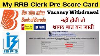 My IBPS RRB Clerk Pre Score Card