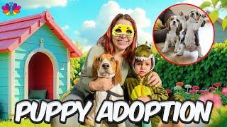 Kid's Wish For A Puppy Comes True | Adrien Goes To A Pet Shop & Adopt A Beagle Puppy Named Alex