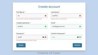 JavaScript client-side form validation | Form validation in JavaScript | JS project with source code