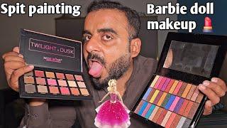 ASMR - Fast & Aggressive spit painting your Barbie Doll 🪆 makeup 