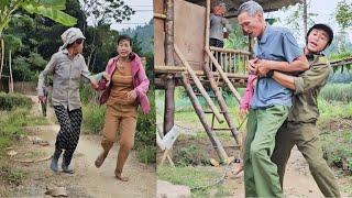 The drunk old man chased and beat his wife and was fortunately rescued by Mrs. Thu