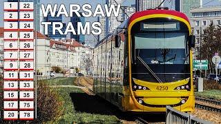  All the Lines - Trams in Warsaw - Best Viewpoints in Beautiful Warsaw (2023) (4K)