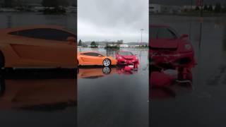 FERRARI crashes into LAMBORGHINI