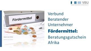 Fördermittel: Beratungsgutscheine Afrika