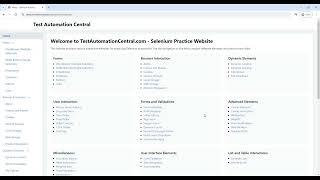 Test Automation Central - Selenium Practice Website