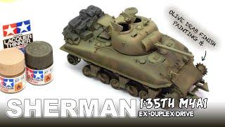 M4A1 SHERMAN EX-DD SWIMMING TANK IN 1/35TH SCALE - PART #2 PAINTING & WEATHERING