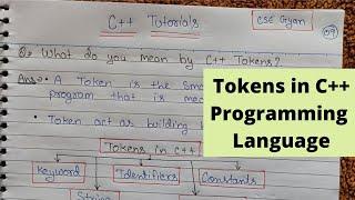What are Tokens in C++ Programming Language Hindi - 07