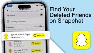 How To Find Your Deleted Friends On Snapchat! [2024]