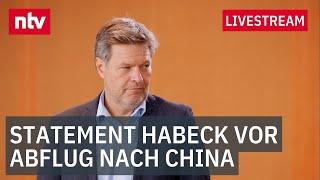 LIVE: Statement Wirtschaftsminister Robert Habeck vor Abflug nach China