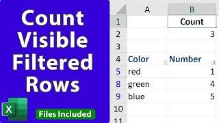 Count Visible Rows in a Filtered List in Excel - EQ 99