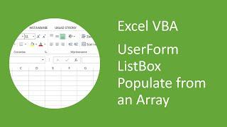 Excel VBA UserForm Listbox Populate from an Array