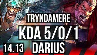 TRYNDAMERE vs DARIUS (TOP) | 5/0/1, 500+ games | EUNE Master | 14.13