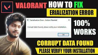 VALORANT ERROR FIX #CORRUPT DATA FOUND PLEASE VERIFY YOUR INSTALLATION ll by borntoplaygames