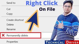 Add "Permanent Delete Option" to Right Click Context menu [ Registry Hack] | in Hindi 