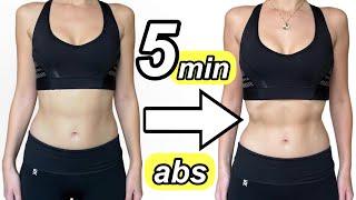 5 MIN FLAT ABS WORKOUT (At Home, No Equipment)