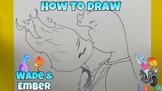 How To Draw Ember And Wade Kissing | Elemental | Step by Step #drawing #elemental