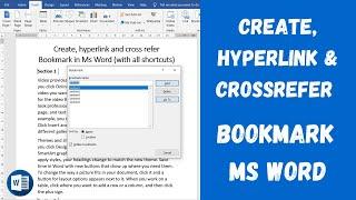 Create, hyperlink and cross refer Bookmark in Ms Word with all shortcuts