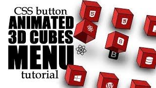 CSS Animations 3D Transform Cube Menu Tutorial | Animated Buttons Hover Effect