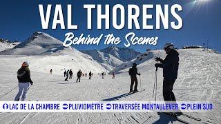 Behind the scenes of skiing easy blue pistes in Val Thorens, Les 3 Vallées