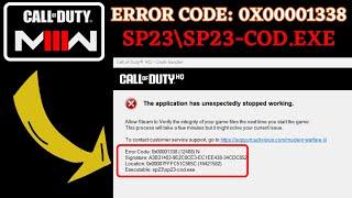 MW3 Error code 0x00001338 12488N FIX - The application has unexpectedly stopped