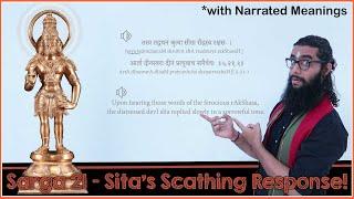Sarga21 (Sita's Scathing Response) - Sundara Kanda of Valmiki Ramayanam - Narrated Meanings