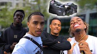 (crashed TESLA) DAY IN THE LIFE MIT Joshua Quarshie, Jeremiaha und Baddo