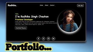 Create A Simple Responsive Portfolio Website In HTML & CSS  Tutorial ( Project For Beginner )