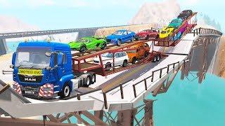 Breakable Bridge Traffic Jam #6 - Beamng drive