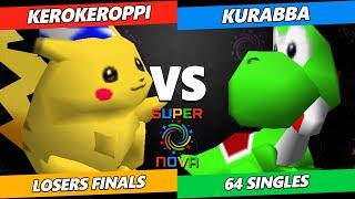 Supernova 2024 LOSERS FINALS - KeroKeroppi (Pikachu) Vs. Kurabba (Yoshi) Smash 64 - SSB64