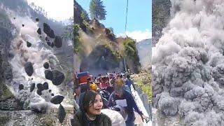 Landslide Horror: Tons of Rocks Destroy roads in Uttarakhand and Himachal Pradesh, India.