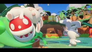 Mario+Rabbits Kingdom Battle World 1-5 Pirabbid Plant Boss Fight All Treasue Chest - Weapon Chest