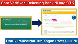 LIVE Cara Verifikasi Rekening Bank di Info GTK 2025 untuk Pembayaran Tunjangan Profesi Guru