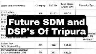 Tpsc tcs/tps gr-2 2021 result out||Sdm and DSP's of tripura