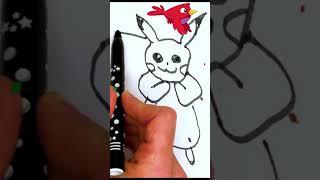 Drawing Pokémon pikachu for kids - Как нарисовать покемона пикачу для детей