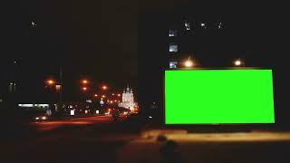 A Billboard With A Green Screen On A Streets 4k | By Creator Stockify