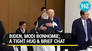 Biden walks up to PM Modi; Share hug in fresh display of bonhomie | Hiroshima G7 Summit