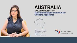 Australia Skilled Migration State Nomination Summary For Offshore Applicants.